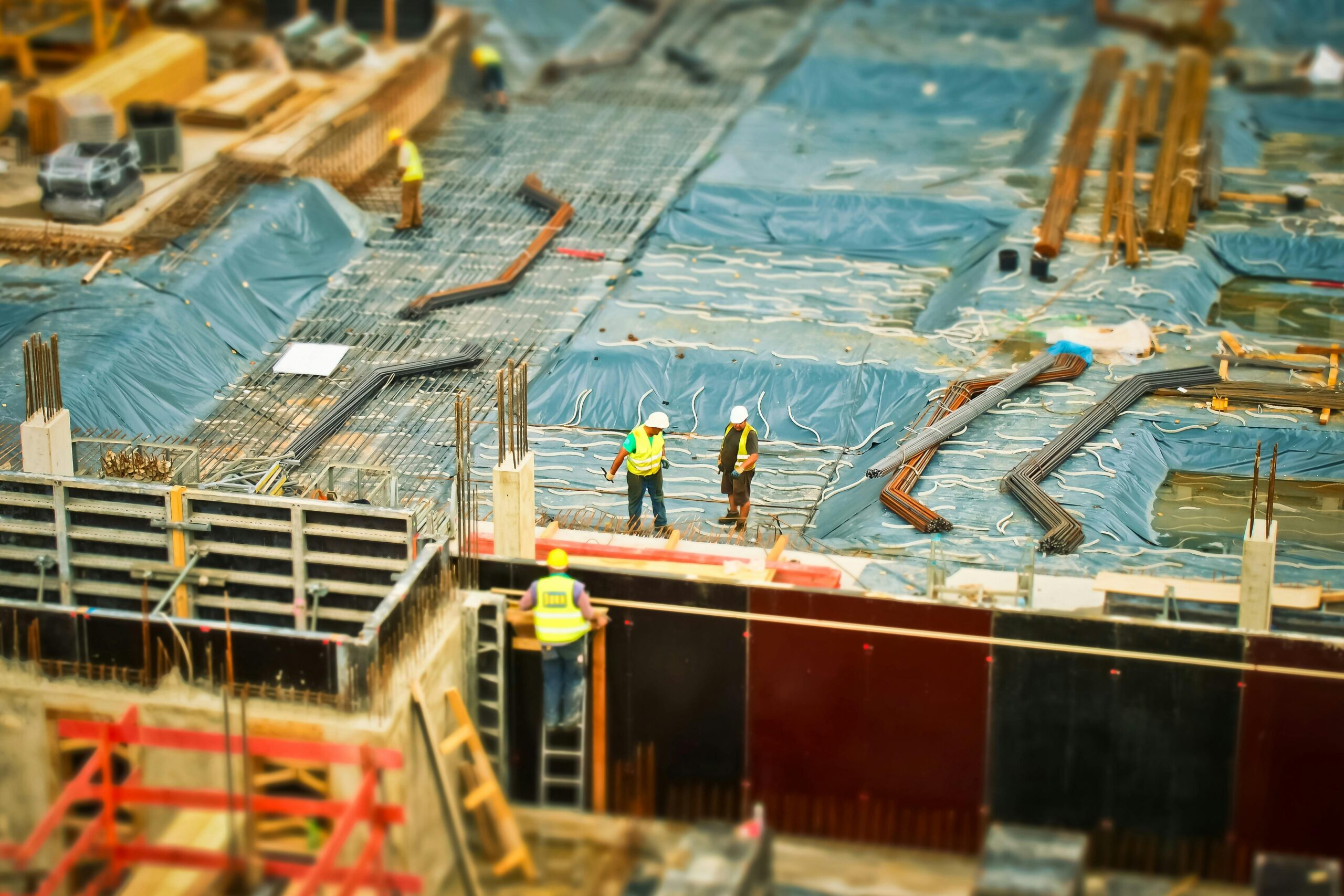 Construction workers on site