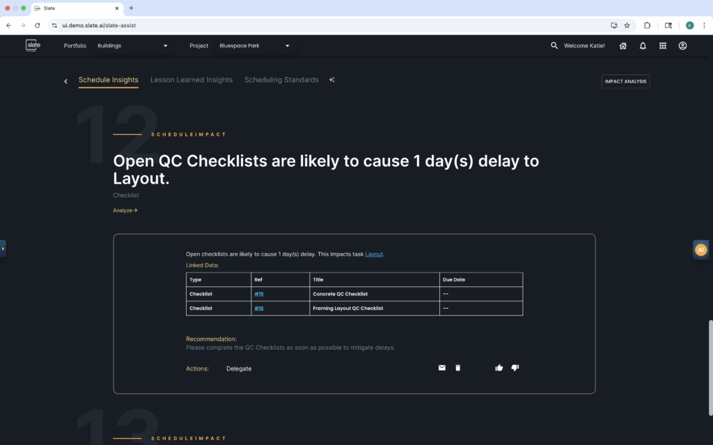 Slate AI Tools for Construction: Project Intelligence Insights