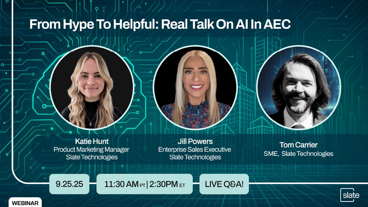 september-2025-slate-hype-helpful-ai-construction Real talk webinar from Slate Technologies on AI in the AEC industry