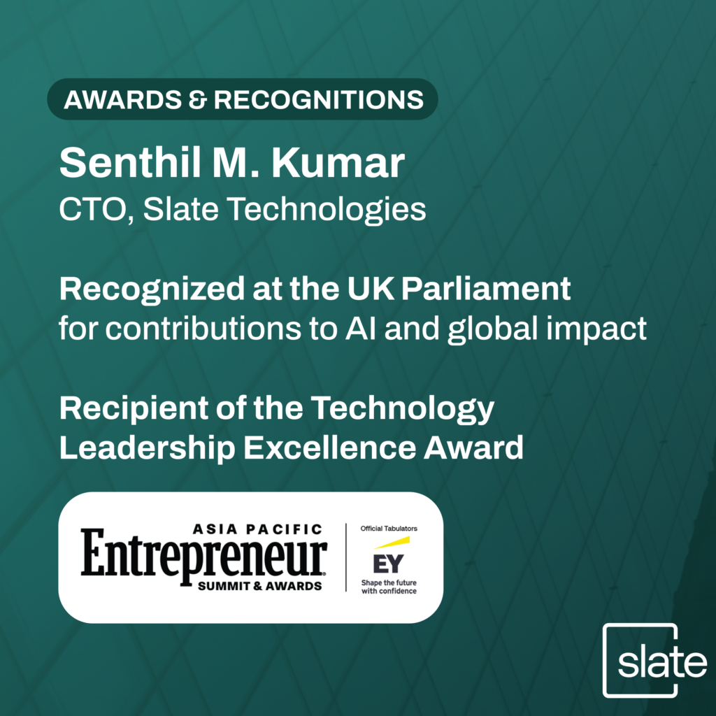 Slate CTO Senthil M. Kumar Recognized for Global AI Leadership and ...